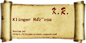 Klinger Rózsa névjegykártya