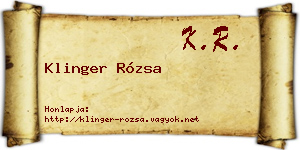 Klinger Rózsa névjegykártya