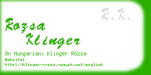 rozsa klinger business card